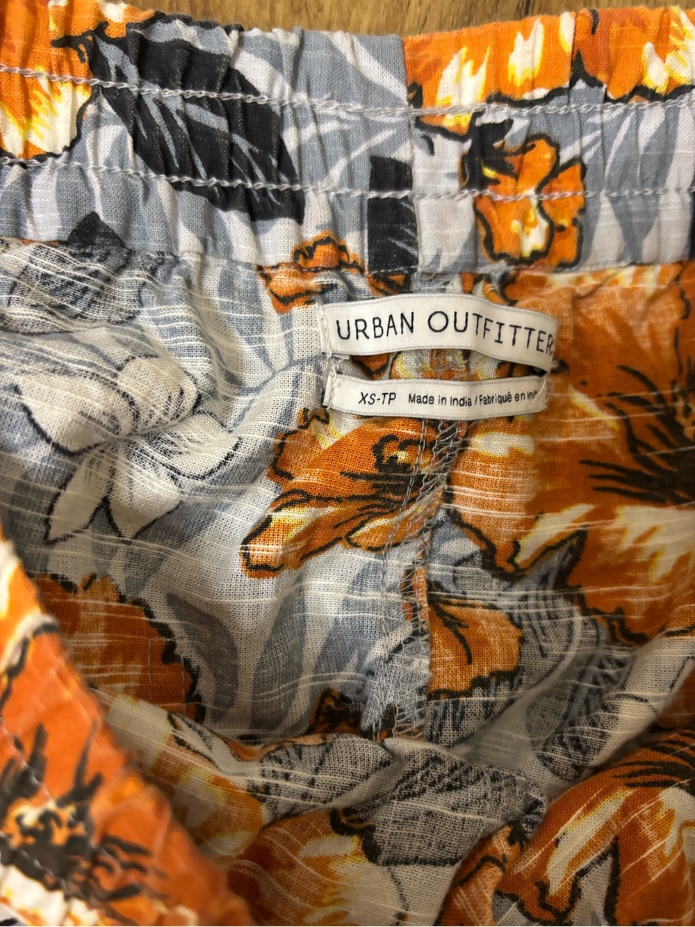 Urban Outfitters Gray & Orange Floral Drawstring Joggers - Picture 3 of 3